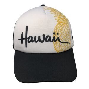 Hawaii Snapback Trucker Hat Black One Size Adjustable Surfware Hawaiian Classics